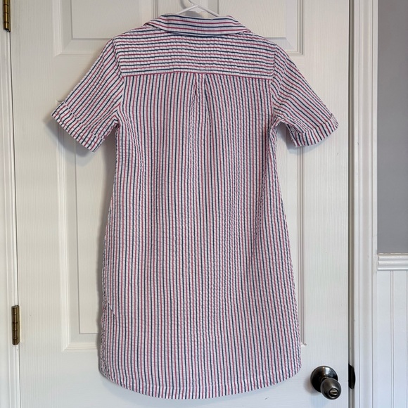 Karen Scott Red White Blue Striped Seersucker Dress Patriotic July 4 Size Small - Picture 6 of 16
